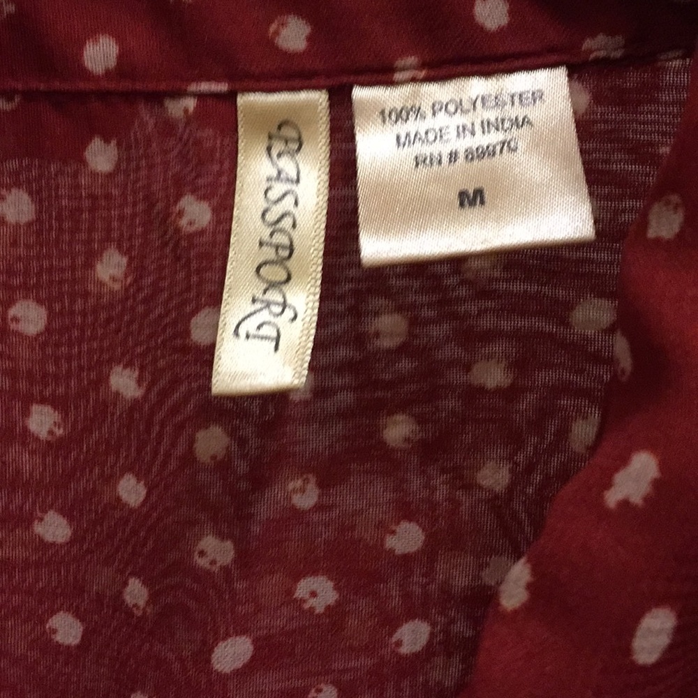 Sheer collared button down blouse - Picture 3 of 6